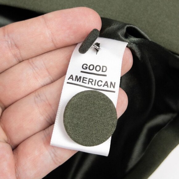 Good American Blazer Jacket Women's 3 Two-Tone Sage Green Side Slit Belted - Picture 9 of 16